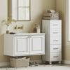 Badkamerkast Smalle Badkamerkast met 5 Lades voor Badkamer, 30 x 30 x 95 cm, Wit