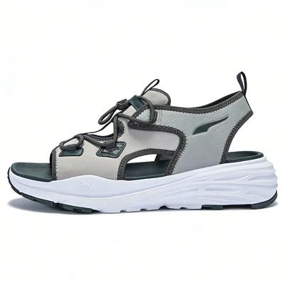 Hypnotische Stoff-Sandalen Weich Bequem Strand-Sandalen Unisex-Sandalen Grau Nebelgrau Weiß 401653-08
