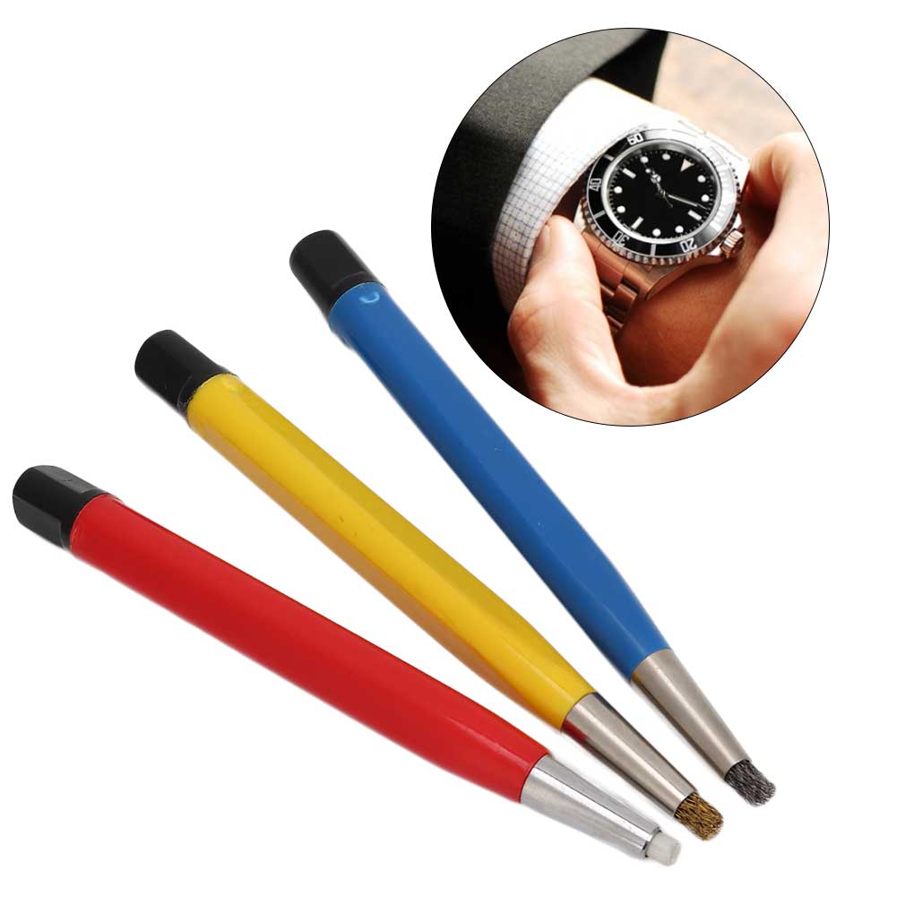 3pcs/set Watch Parts Accessory Rust Removal Brush Pen Watch Parts Polishing Tool