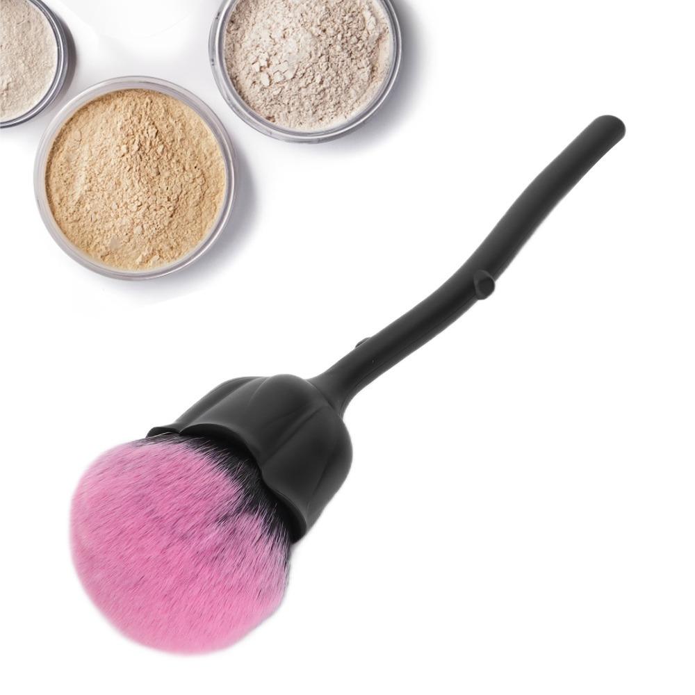 Rose Flower Manicure Cleaning Brush Soft Powder Removal Brush Household Cosmetic Use чёрный