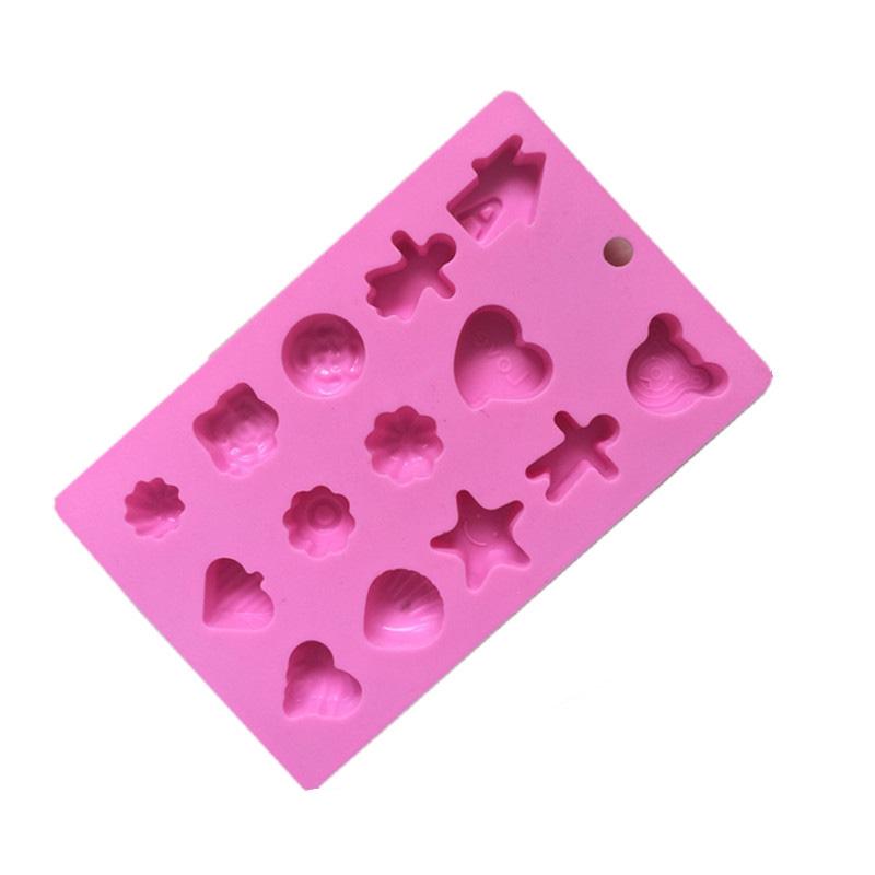 Silicone DIY Chocolate Pudding Ice Cube Mold 14 Mixed Picture Love Love Bear