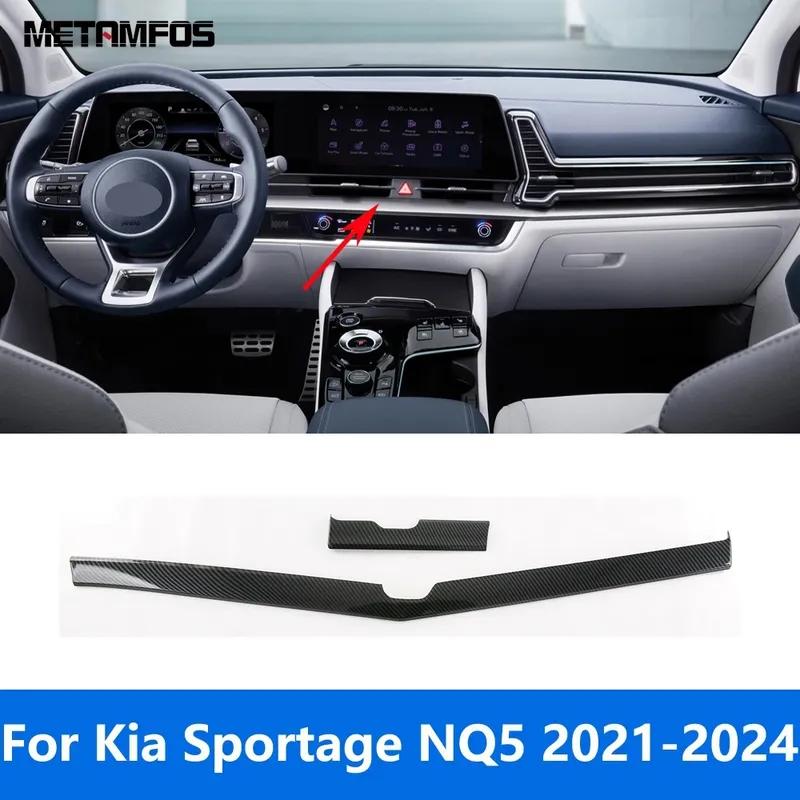 Center Console Dashboard Panel Strip Molding Trim For Kia Sportage NQ5    2024 Carbon Fiber Accessories Car Styling