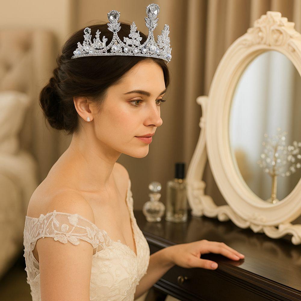 Luxury Girls Crystal Crown Elegant Rhinestone Princess Crown Hair Accessories Birdthday Crown  Gift