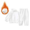 Korean version of winter clothing set for boys and girls, fashionable high neck half zipper top, leg binding pants, fleece casual set