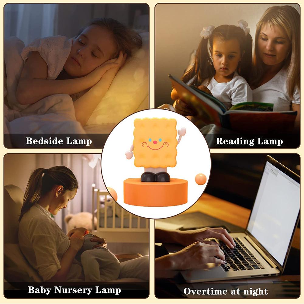Biscuit Night Light Adjustable Brightness USB Rechargeable Led Nightlight