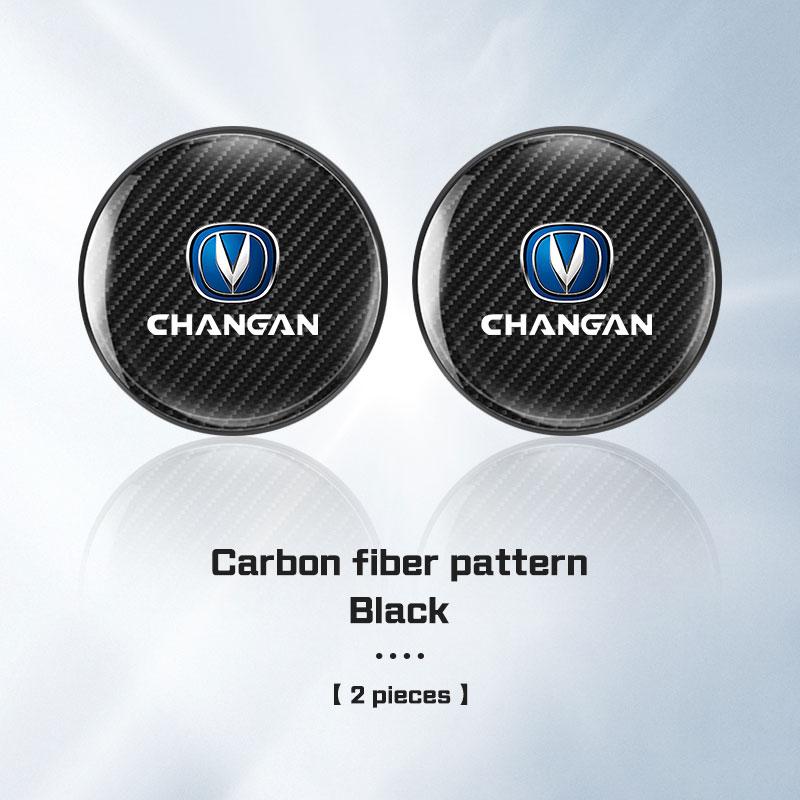 2Pcs Carbon Fiber Leather Car Coaster Water Cup Mat For Changan UNI-K CS35 CX70 CS85 CS55 CS75 Non-slip Pad Interior Accessories