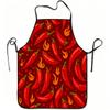 1 st Kruidige Chilipeper Vuurprint Schort, Duurzaam en Makkelijk Schoon te Maken, Verstelbare Tailleband, Polyester Materiaal, voor Keuken Koken, Tuinieren, Boomgaard