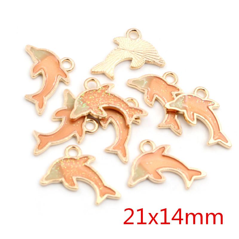 10pcs Enamel Animal Dolphin Shell Starfish Charms Pendant Cute for Earrings Necklace Bracelet Jewelry Findings Accessories