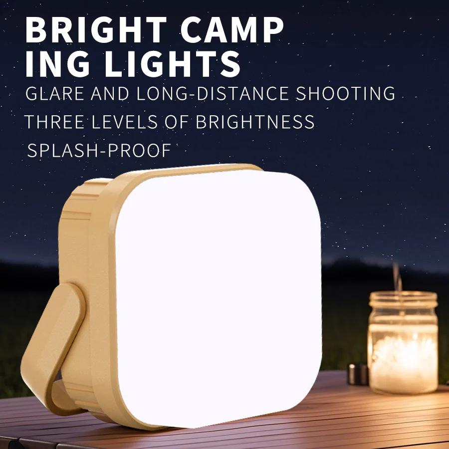7500mAh Magnetic Camping Lantern USB Rechargeable Lamp with Built-in Battery Powerful Light for Outdoor Emergency Night Market