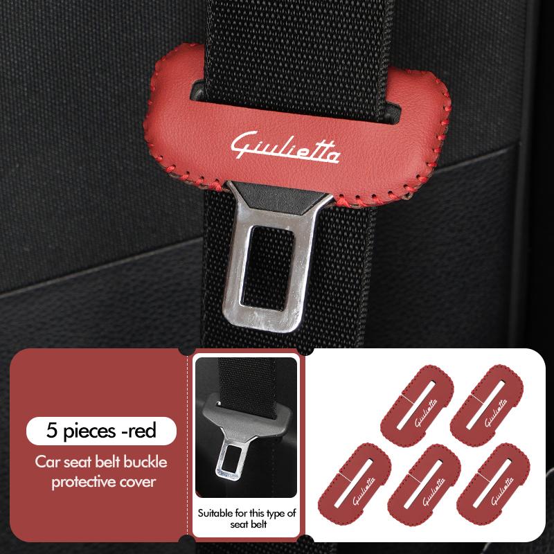 ZFMNR1 Car Seatbelt Plug Protector Case Seat Belt Buckle Clip Cover For Alfa Romeo 159 Giulietta 156 147 Giulia Mito GT Stelvio Spider