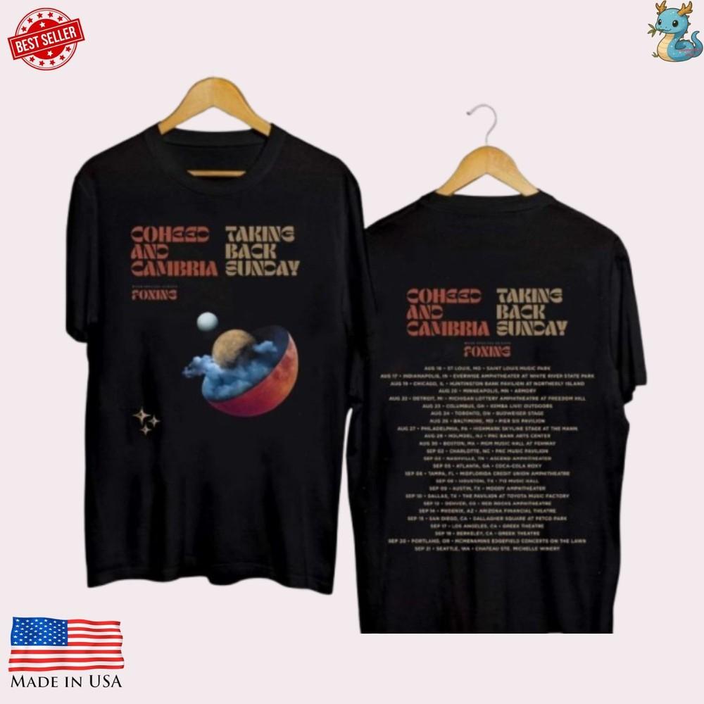 Coheed and Cambria Taking Back Sunday 2025 Tour Dates T Shirt Reprint Unisex T-Shirt M