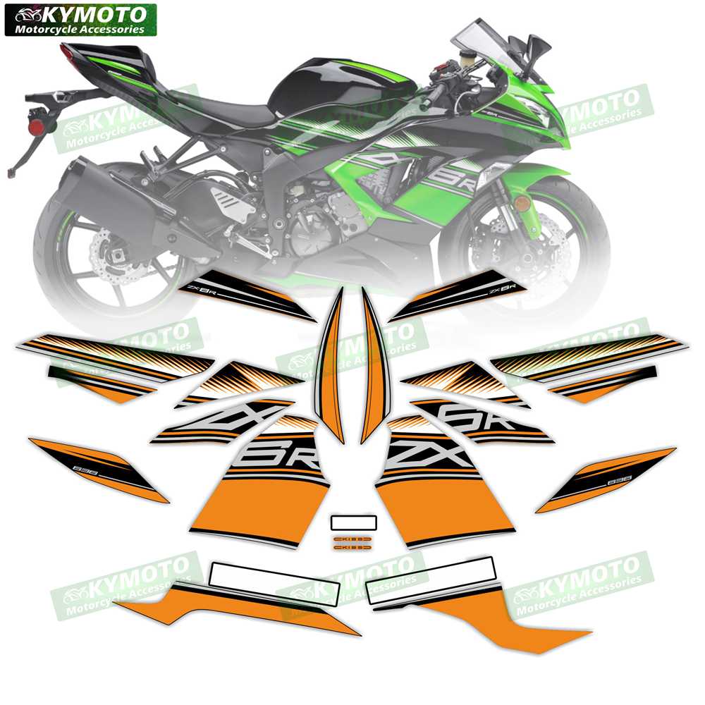 For ZX-6R ZX6R 636 2013 2014 2015 2016 2017 2018 motorcycle accessories fairing reflective stickers full vehicle kit decoration
