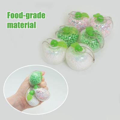 1/3Pcs Foam Bead Filled Fruit Squeeze Toy Slow Rising Stress Relief Fruit Fidget Toy Anti-Anxiety Soft Stress Ball Pinch Sensory Toy with Bead Chain