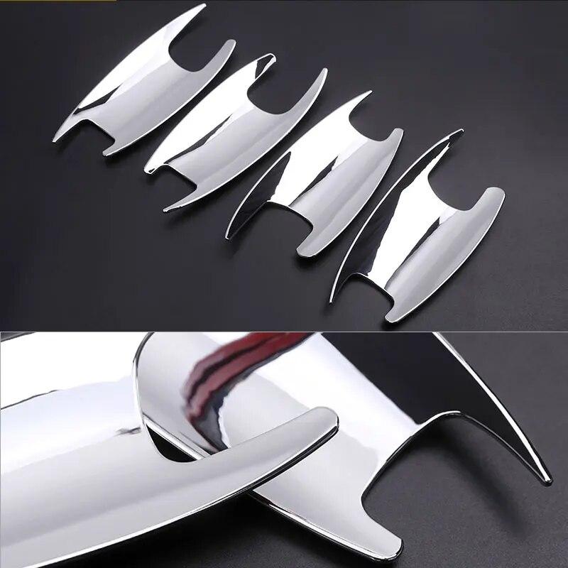 For Mercedes Benz C E GLC Class W205 W213 X253 2017 2018 Car Carbon texture Exterior Door Handle Pull / Door Bowl Cover Trim