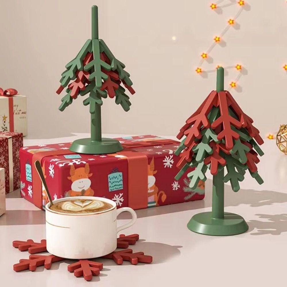 Decorative Tree Shape Trivets Non-slip Table Insulation Pad High Quality Silicone Hot Mat  Bowl