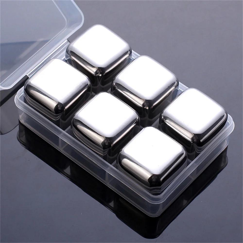 Edelstahl Whiskey Steine Set Wiederverwendbarer Schluckkühler Originalität Whisky Wein Kühlsteine Party Bar Zubehör