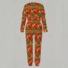 Female Round Neck Long Sleeve Sweatshirt And High Waist Straight Trousers Two Piece Everyday Leisure Outfit