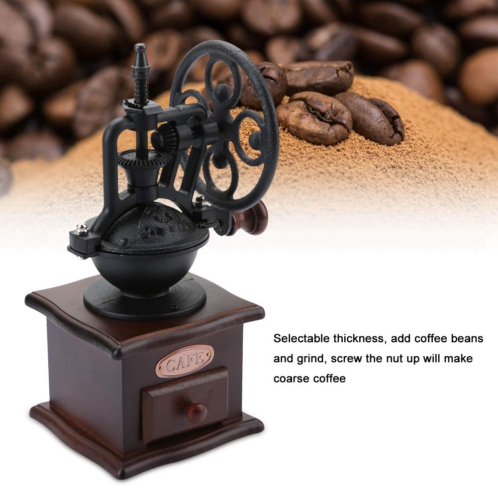 Classic Manual Coffee Mill, Adjustable Grind Size, Stainless Steel, for Home Use, Grinds Beans, Pepper, Seasonings, and Grains, Multi-Purpose,
