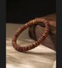 Daoist Lightning-Struck Wood Rune Bracelet: Original Pill-Shaped Design for Tranquility and Fortune.
