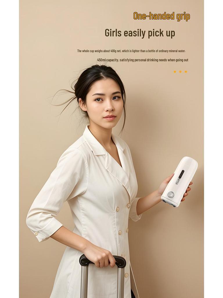 Tragbarer Edelstahl Schnellkoch-Reisewasserkocher mit Trockengehschutz