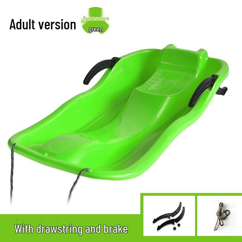 87cm Double Snowboard Sled with Brake and Rope for Adult Skiing