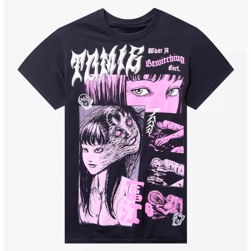 

Junji Ito Horror Comics Tomie graphics 100Cotton shirt unisex Y2k hiphop Summer Unisexs Oneck Short sleeve Tshirt fan gift 4XL