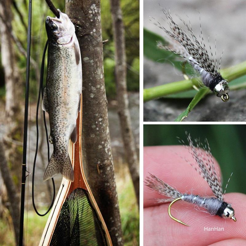 Fliegenfischen-Köder, gemischte Größen, Köder, 44 Stück, Fliegenfischen-Köder-Sets mit Box, Angelköder, Haken, Angeln