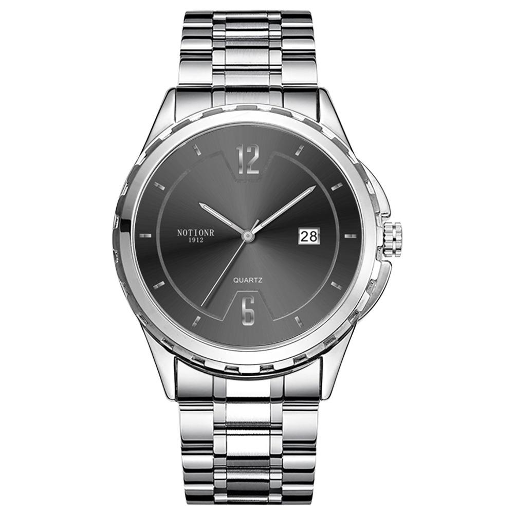 Notionr Simple Fashion Men S Watch Waterproof Stainless Steel Quartz Watch Business Men S Calendar Watch