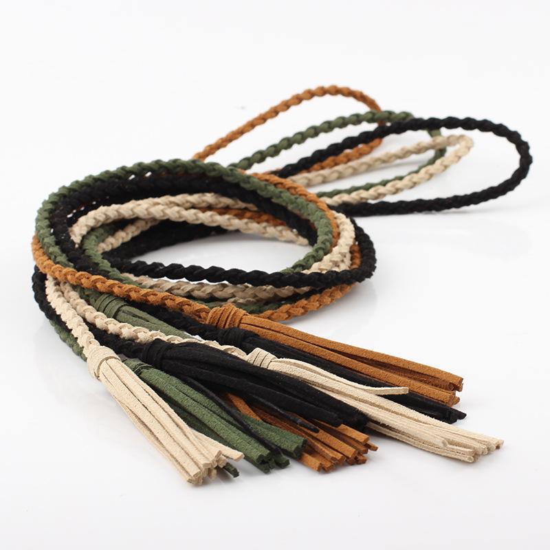 Yingfina Antique Fringed Hanfu Horse Dress Accessories Belt Decoration Super Long Velvet Thin Waist Chain Thin Belt