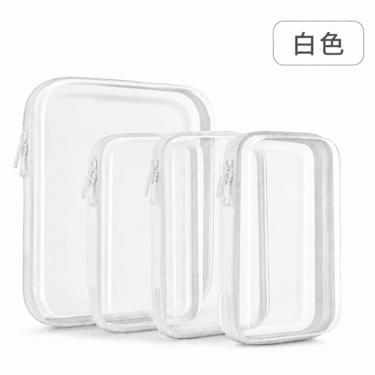Large Capacity Thick Clear Desktop Organizer, Skincare Cosmetic Separate Box for Small Household Cleaning Accessories 4 pcs set