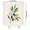 Olive Branch Shower Curtain - 70.8x70.8 Inches, Polyester, Machine Washable, Botanical Theme, Elegant Minimalist Design