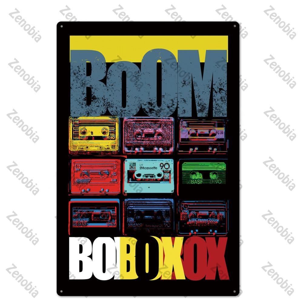 Poster in Metallo Vintage Musica Rock Piatti Decorativi da Parete Adesivi Placca Regali Chitarra per Decorazione Arte Murale Camera da Letto Segni in Metallo