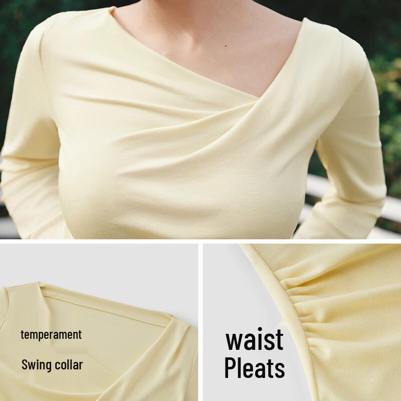 Semir Women's Asymmetrical Cowl Neck Off-Shoulder Slim Fit T-shirt