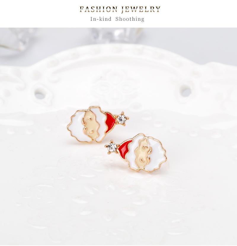 Women Santa  Christmas Ear Studs Cute Cartoon Earrings Jewelry Gifts for Ladies