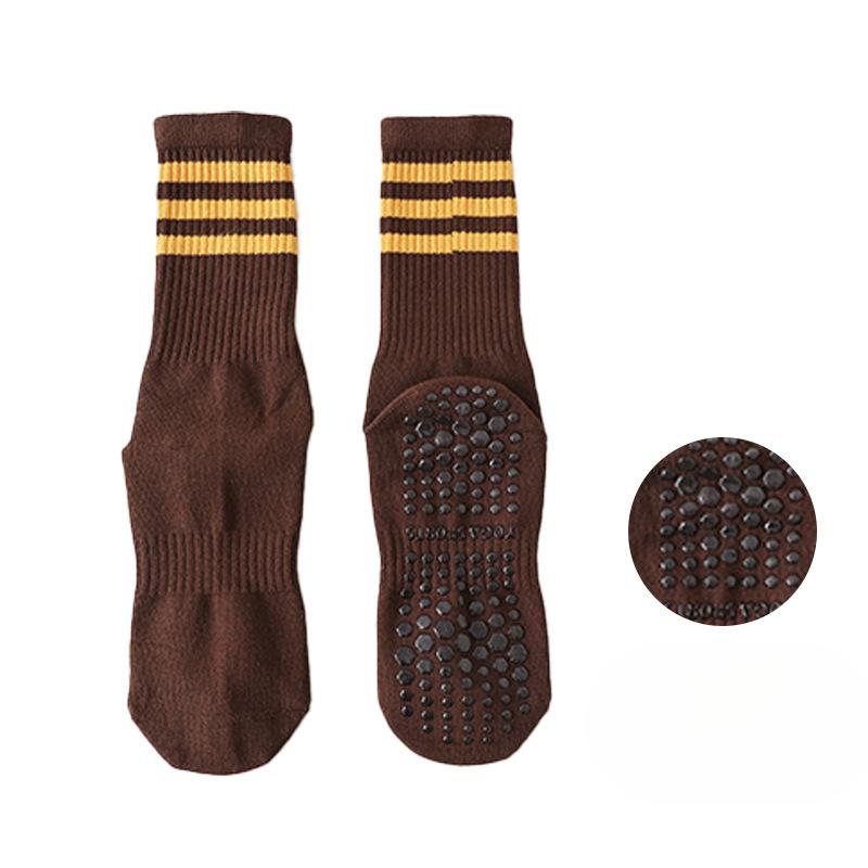 

Female Autumn and Winter Thick Professional Yoga Pilates Silicone Anti-slip Sports Cotton Socks 1 pair кофейный