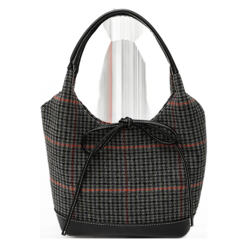 Trend Plaid Casual Contrasting Colors Fashionable Retro Shoulder Bag 2025 Autumn and Winter New High-end Underarm Women's Bag