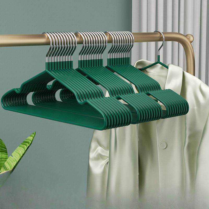 

Нескользящая вешалка для одежды с пластиковым покрытием, сушилка для одежды, утолщенная нержавеющая сталь, поддержка для одежды, бесшовная вешалка для одежды 10pcs зелёный