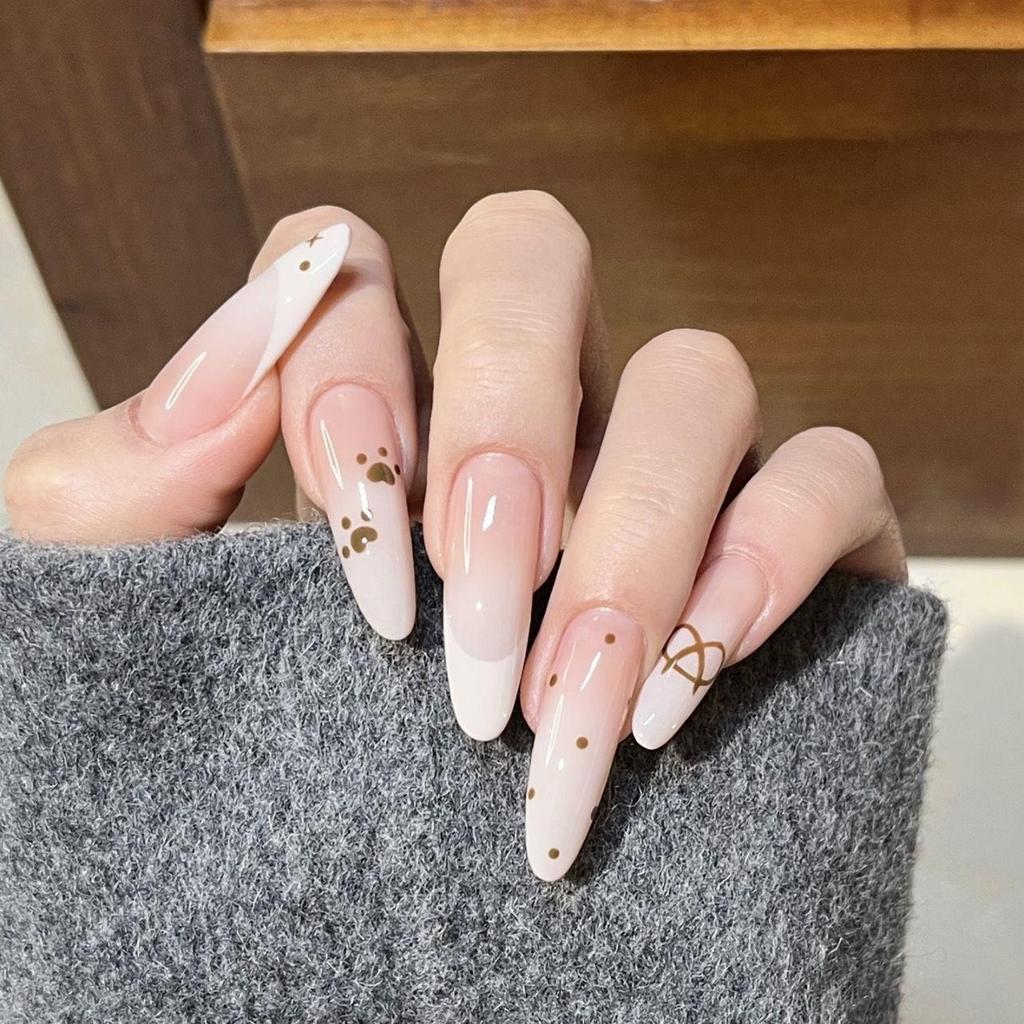 Nude Pink Gradient Cat Eye Whitening Aurora Nail Art Removable Stickers