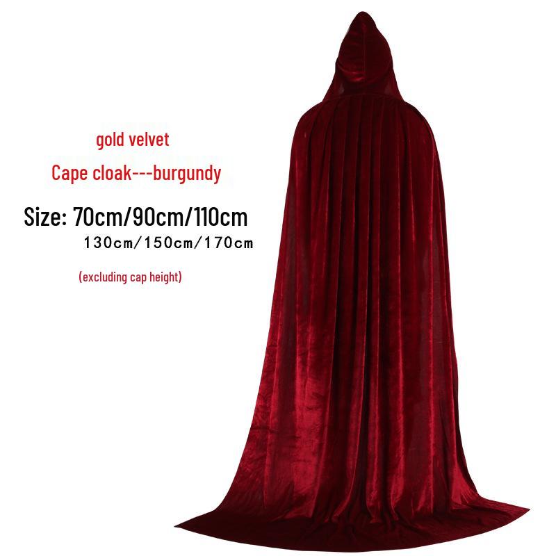 Witch & Wizard Gold Velvet Cape for Children & Adults - Halloween Costume Cloak