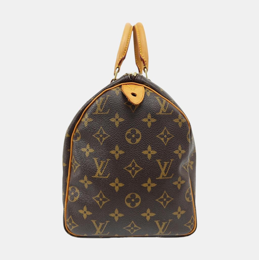 [Použité] Speedy 30 Elegantní Kompaktní Módní Dojíždějící Klasický Monogram Potahovaný Plátno S Koženým Lemem Polštářová Taška - Dobrý #1AWJA1L