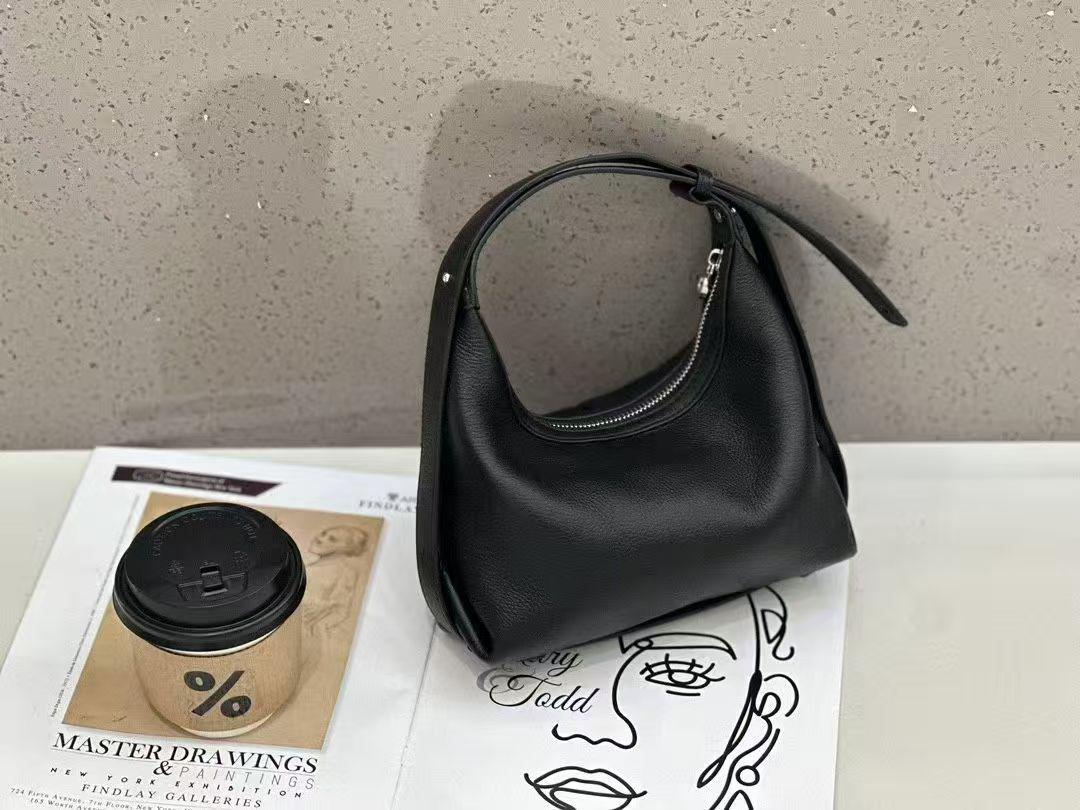 

2025 Versatile Leather Women s Dumpling Handbag - High-End, Casual Style 21cm Length, 9cm Base Width, 20cm Height чёрный