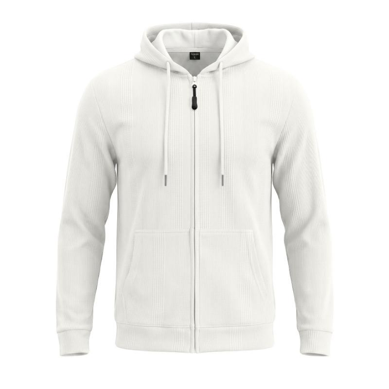 Men S Jacquard Hooded Zip Up Loose Casual Sport Sweatshirt