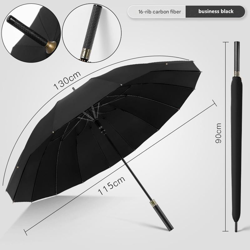 High-end Carbon Fiber Long Handle Umbrella Automatic Enlarged Thickened Storm-resistant Business Advertising Golf Umbrella