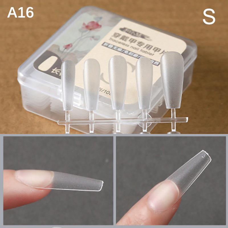 

100 шт./коробка Накладные ногти Накладные ногти Гроб Искусственные ногти Прозрачные типсы для наращивания Инструмент для маникюра A16