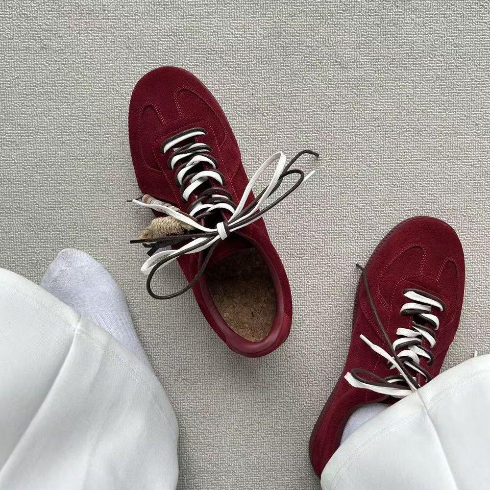 British Style Versatile Thin-Soled Casual Forrest Gump Shoes Lace-Up Outdoor Board Shoes Comfortable Round Head Commuting Training Shoes Men'S Models