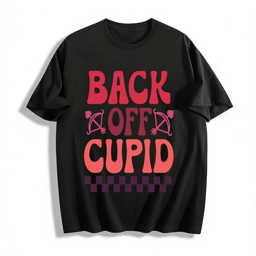 Weg mit Amor Anti-Valentinstag Grafik Lässiges Oberteil Reines Baumwoll-T-Shirt