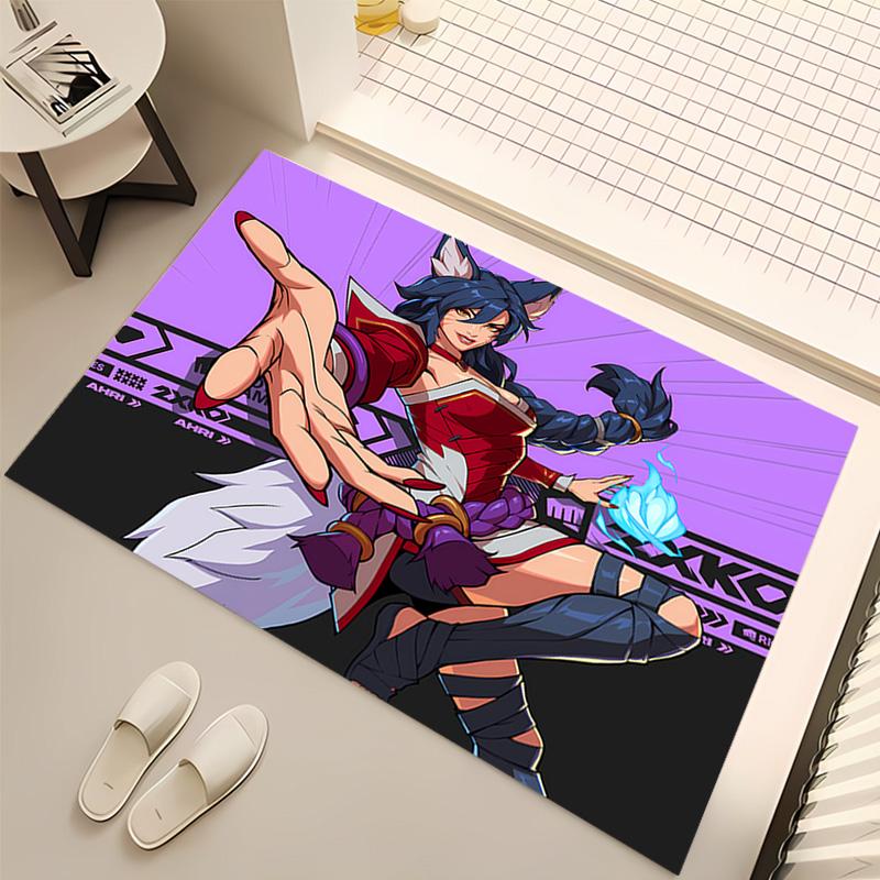 League of Legends Ahri Print Area Rug - Soft,Washable Non-Slip Indoor Mat,Living Room,Home Office Decorative Rug