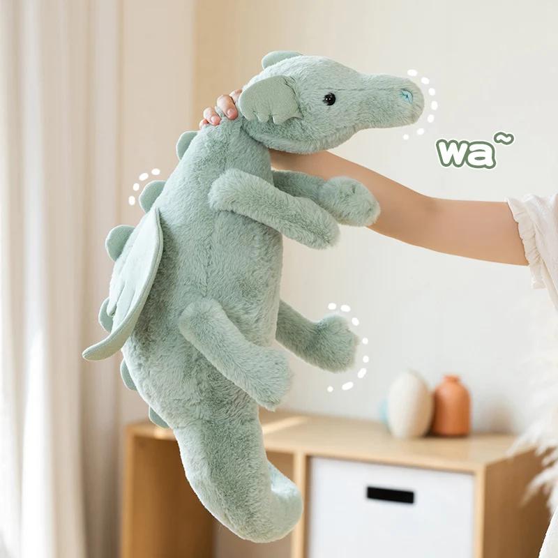 30/50/70/90cm Flying Dragon Cartoon Plush Toy With Wings Blue Green White Pink Long Dragon Plush Toy Pillow Gift For Boys Girls