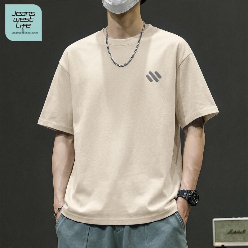 JEANSWEST LIFE Men's Pure Cotton Lightweight Short Sleeve T-Shirt