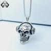 Xiweier Retro Punk Skull Music Copper Pendant Necklace
